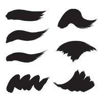Abstract black brush strokes set for graphic design elements and artistic backgrounds vector
