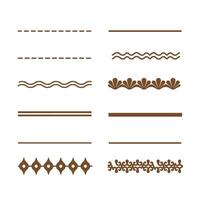 Decorative border elements collection with various designs and silhouette styles vector