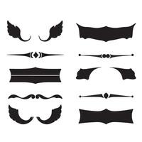 Decorative silhouette design elements collection for graphic design projects vector