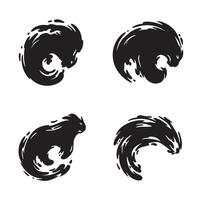 Abstract black silhouette shapes in different poses on a white background vector