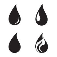 illustration of water drop silhouette icons in various styles and appearances for design elements vector