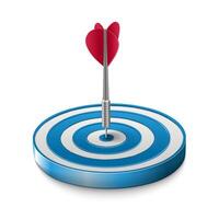 One dart hitting the center target vector