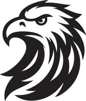 an eagle head logo with black and white stripes vector