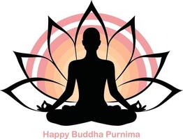 happy buddha purmam with lotus flower vector