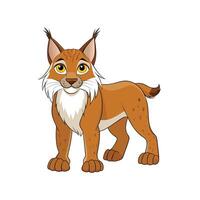 Cartoon lynx standing confidently with a friendly expression vector