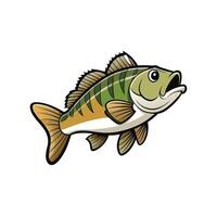 Illustration of a Largemouth Bass with Graphic Style Elements vector