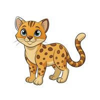 Cartoon style clouded leopard cub standing with a smile vector