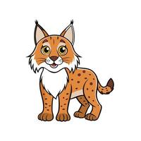Cartoon lynx illustration with a simple, clean design style vector