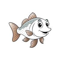 Cartoon fish character smiling on a white background image vector