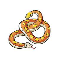 Cartoon style snake image with two heads design element vector