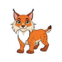 Cartoon lynx character standing isolated on white background image vector