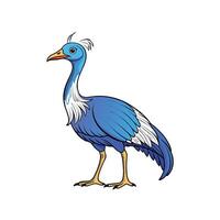 Stylized blue bird illustration with distinctive white plumage design vector