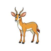 Cartoon Gazelle Illustration with a Smiling Expression on White vector