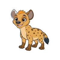 Cartoon spotted hyena illustration with a friendly expression on face vector