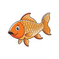 Cartoon goldfish illustration with bold outline and details vector