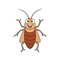 Happy cartoon cockroach illustration with welcome gesture and smile vector