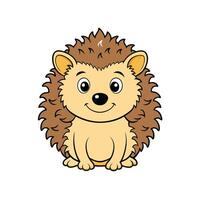 Cute cartoon hedgehog character illustration on white vector