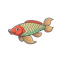 Colorful cartoon koi fish illustration on a white background vector