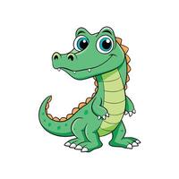 Cartoon alligator standing upright smiling isolated on white background vector