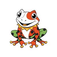 Cartoon frog sitting with a happy expression illustration image vector