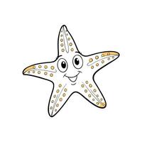 Cartoon starfish character smiling on a white background illustration vector