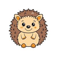 Cute cartoon hedgehog illustration with a friendly smile graphic vector