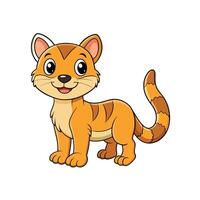 Friendly cartoon tiger character standing on a white background vector