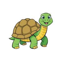 Cartoon turtle with friendly face and patterned shell vector