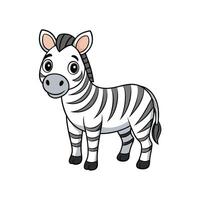 Cartoon zebra standing isolated on a white background vector