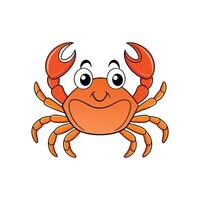 Cartoon crab illustration with simple bold colors and lines vector
