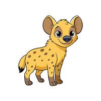 Cute cartoon hyena with a smiling expression, isolated vector