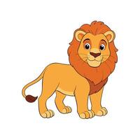 Cute cartoon lion standing isolated on a white background vector