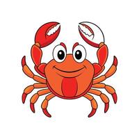 Cartoon crab illustration on transparent background. Stock image vector