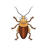 Cartoon cockroach with a happy face on white background vector