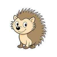 Cartoon illustration of a smiling hedgehog on a white background vector