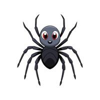 Cartoon spider with a cute face on white background vector
