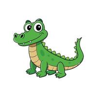 Smiling cartoon alligator standing against a white background image vector