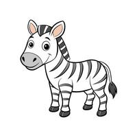 Cartoon zebra illustration standing upright with a friendly expression vector