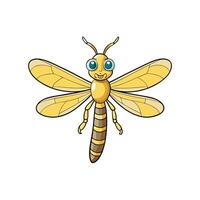 Smiling Cartoon Dragonfly Illustration on White Background for Stock vector