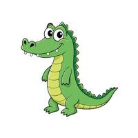 Cartoon alligator character standing with a friendly expression vector