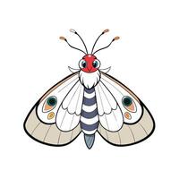 Cartoon moth illustration with distinct markings and bold outlines vector