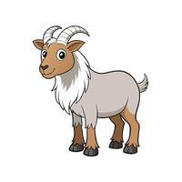 Cartoon style goat illustration with cheerful expression isolated vector