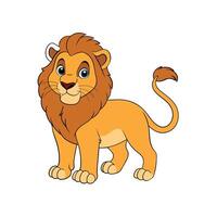 Cartoon Lion Character Standing Isolated on White Background vector