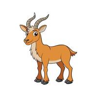 Cartoon antelope character illustration on white background for design vector