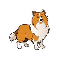 Cartoon Rough Collie dog with a friendly expression vector