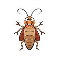 Cartoon cockroach with happy expression and waving hands vector