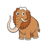 Cartoon Woolly Mammoth standing isolated on a white background vector