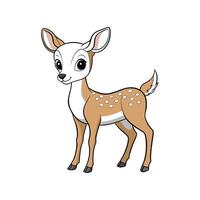 Cartoon fawn standing on white background isolated illustration vector