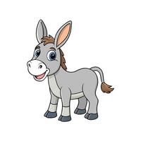 Friendly cartoon donkey character with big blue eyes standing vector