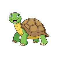 Cartoon turtle character walking with a smile expression vector
